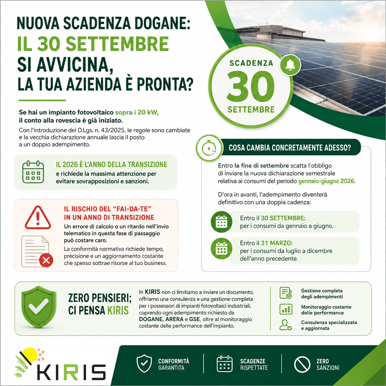 Dogane: il 30 settembre si avvicina
